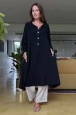 Made in Italy Paulo Pillow Cotton Sailor Dress Black /10 =
